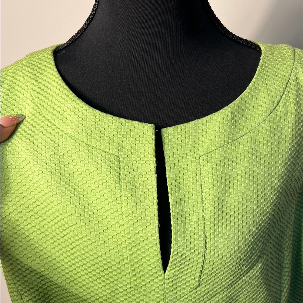 Alfani Lime Green Textured Midi Dress - Picture 7 of 7